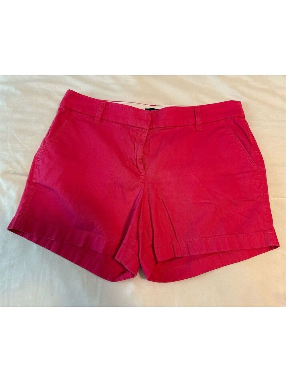 J. Crew Women's Pink Chino Shorts Size 6 Mid Rise Classic Fit